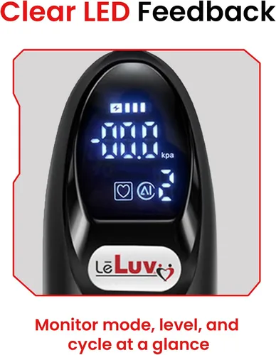 Vista 9 de LeLuv Magna LCD Controlador de bomba de vacío portátil inteligente USB recargable Modos programables o manuales - Silicona negra lisa