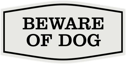 Vista 51 de All Quality Fancy Beware of Dog Letrero Material duradero Señales de seguridad para el hogar Fácil de instalar (negro/oro), mediano, 1 paquete