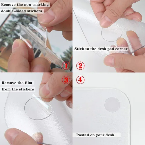 Vista 7 de JanJunDec Protector de escritorio transparente para escritorio, protector de mesa de 14 x 30 pulgadas, tapete de escritorio en la parte superior