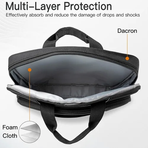Vista 5 de JETech Funda para laptop de 15 y 15.6 pulgadas, funda impermeable para computadora compatible con MacBook Air/Pro 15/16, Surface Book 3/2 15, Dell