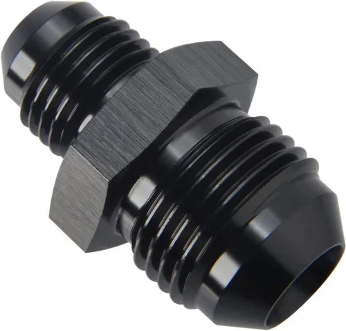 Vista 26 de 3AN macho a 3AN macho Flare 45 grados Unión acoplador adaptador de montaje aluminio negro