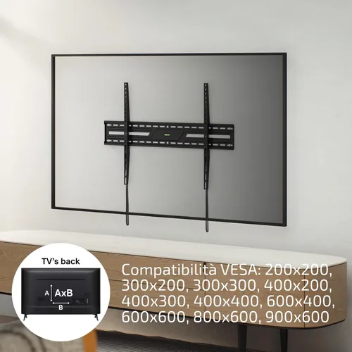 Vista 7 de Superior Electronics - Soporte fijo para TV de pared de 60" a 100" (extra delgado), negro con nivel incluido - SUPSTV007