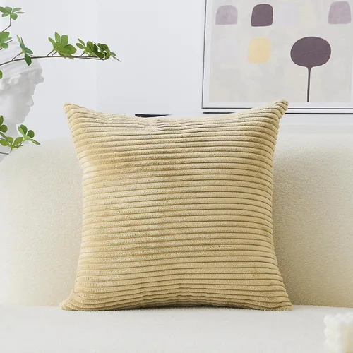 Vista 12 de Home Brilliant Funda de almohada de primavera de 18x18 pulgadas, funda de almohada de terciopelo a rayas para silla y sofá, funda de almohada