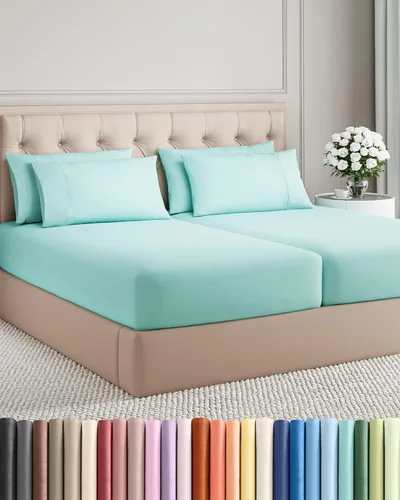 Vista 77 de Juego de sábanas Twin de 4 piezas - Cómodo, transpirable y refrescante - Juego de ropa de cama de lujo de hotel ultrasuave con bolsillos profundos