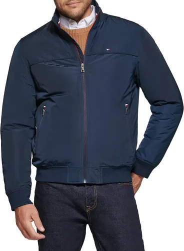 Vista 11 de Tommy Hilfiger Chaqueta bomber de memoria sintética de rendimiento para hombre