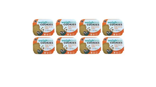 Vista 4 de Weighless Paquete de 8 galletas, saludables, sin gluten, bajas en carbohidratos, bajas en calorías (4 galletas en cada paquete)