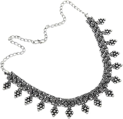Vista 2 de Indian Hawker Collar de joyería de metal negro oxidado para mujeres y niñas