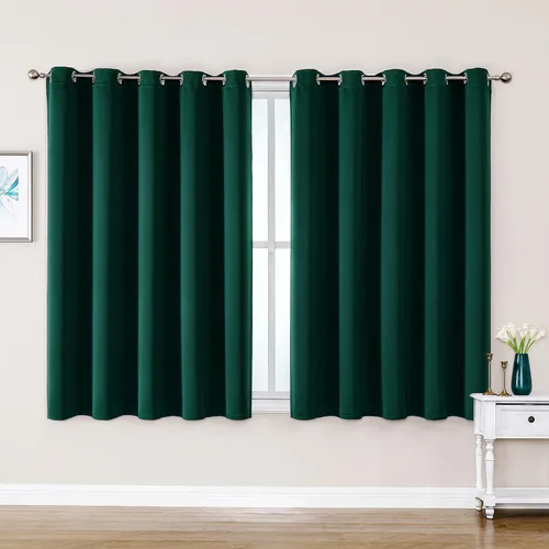 Vista 170 de ChrisDowa - Cortinas cortas para ventana de 40 pulgadas para dormitorio - Cortinas cortas con ojales y aislamiento térmico para oscurecer