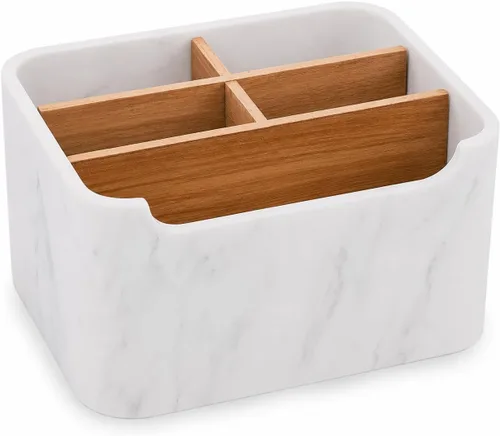 Vista 9 de Organizador de escritorio elegante y soporte para mando a distancia en negro - Mantén tu espacio de trabajo ordenado y organizado, almacenamiento