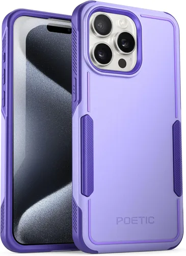 Vista 8 de Poetic Neon Series - Funda compatible con iPhone 15 Pro de 6.1 pulgadas (versión 2023), funda protectora de doble capa, resistente, resistente, Negro