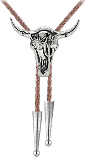 Vista 74 de Jeilwiy Corbata de bolo para hombre, corbatas vaqueras, collar de corbata #44 Elemento de sombrero de vaquero
