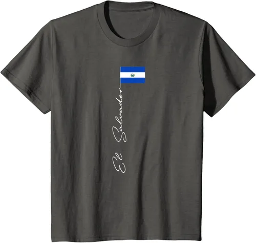 Vista 35 de Camiseta patriótica con bandera de El Salvador, Negro