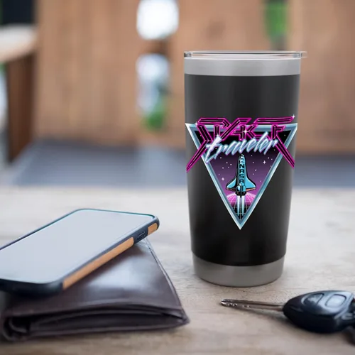 Vista 7 de NASA Iconic Space Traveler Retro 80's Vibes Big Chest Poster Stainless Steel Insulated Tumbler
