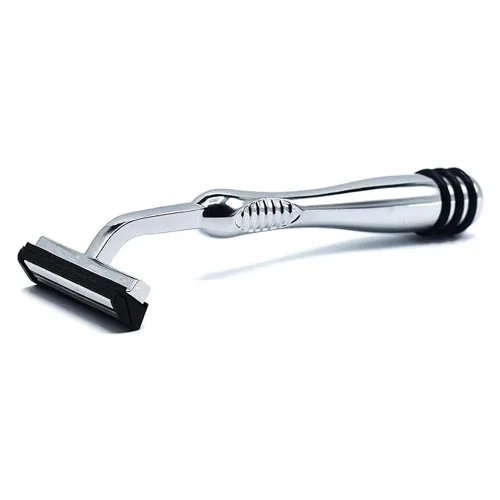 Vista 2 de Taconic Shave, Maquinilla de afeitar de doble hoja de metal pesado no pivotante compatible con GIllette Trac II, Personna y repuestos Taconic - 10