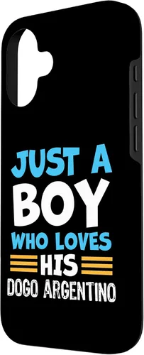 Vista 2 de Just a Boy who Loves his Dogo Argentino Case for iPhone 16