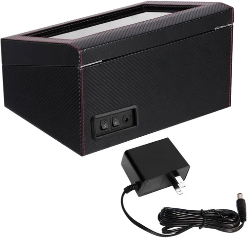 Vista 6 de Enrollador automático de reloj con 4 silenciosas cajas de bobinado de reloj de motor japonés + 6 almohadas flexibles para reloj, funda