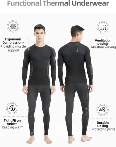Vista 2 de Ropa interior térmica para hombre, pantalones largos para hombre, ropa interior larga para hombre, capa base para hombre