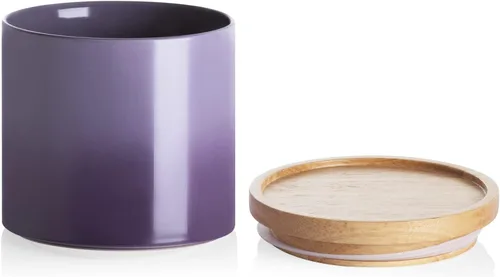 Vista 55 de Recipientes de cocina Sweejar, tarro de almacenamiento de cerámica para alimentos, recipientes apilables con tapa hermética de madera para servir