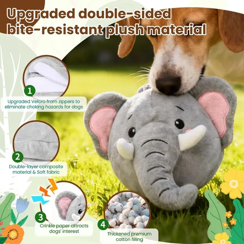 Vista 4 de Juguetes interactivos mejorados para perros, juguete para perros que se mueve automáticamente con bola que rebota chirriante y modo de grabación