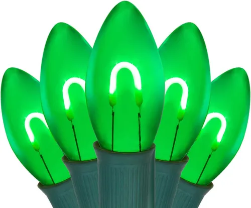 Vista 9 de Wintergreen Lighting - Luces navideñas inastillables FlexFilament LED C9 Azul