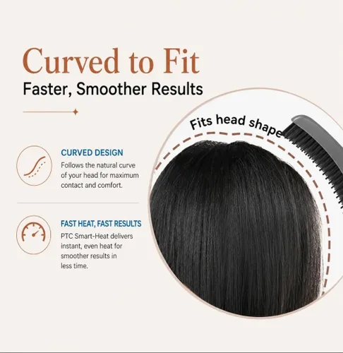 Vista 5 de Speedy - Cepillo alisador de pelo de precisión para mujer, cepillo térmico profesional de cerámica con pantalla LED, control de temperatura de 170