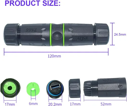 Vista 7 de PENGLIN 2 acopladores de montaje en panel USB 3.0, adaptador de paso USB impermeable al aire libre, conector USB 3.0 estándar industrial hembra a
