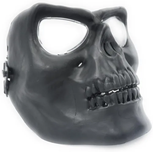 Vista 2 de Máscara de calavera completa máscara de cara aterradora fiesta de Halloween esqueleto cosplay disfraz - negro