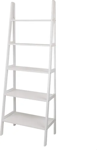 Vista 10 de Casual Home Librería de escalera de 5 estantes de madera maciza 100% estándar, 72 pulgadas de alto, castaño