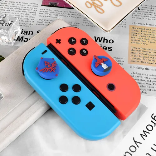 Vista 2 de DLseego Zelda Skyward Sword - Tapas de agarre para el pulgar para Switch & Switch Lite & Switch OLED Joy Con Joystick Protive Button Caps