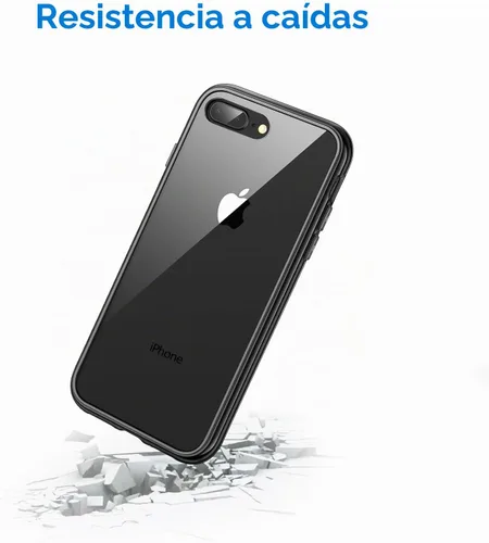 Vista 6 de JETech funda para iPhone 7 Plus de alto impacto, a prueba de rayaduras, parte posterior transparente para iPhone 7 Plus, 5.5 pulgadas, Negro