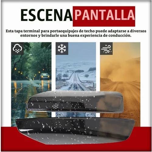 Vista 6 de ECOTRIC 4 piezas de cubierta de extremo de riel de techo compatible con Toyota 4Runner SW4 N210 2003-2009 negro cubierta de barra de riel de techo