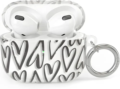 Vista 18 de Casely Funda compatible con AirPods 3 All Smiles Funda para AirPods con adhesivo de cara sonriente