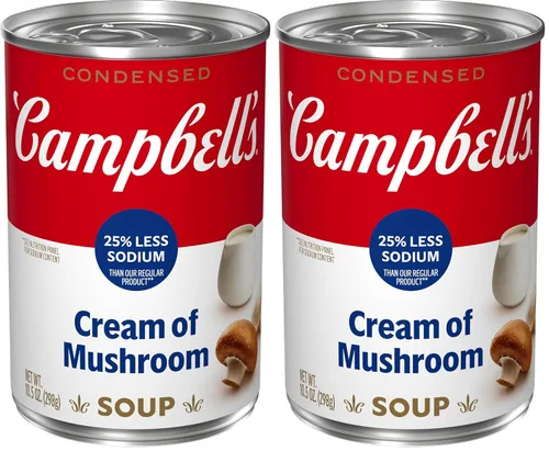 Vista 18 de Campbell's Crema de sodio condensada con 25% menos de sopa de hongos, lata de 10.5 onzas