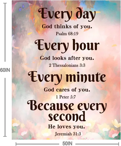 Vista 3 de Regalos cristianos para mujeres, regalos religiosos de 50 x 60 pulgadas, manta con pensamientos inspiradores y oraciones, manta religiosa, regalos