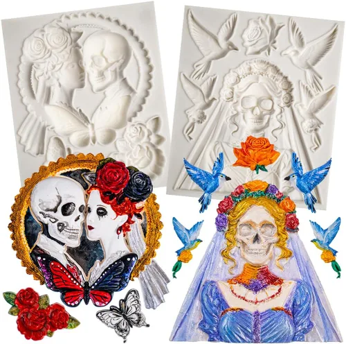 Vista 33 de Moldes de arte para arcilla polimérica, arcilla que se seca al aire, yeso, resina epoxi, fondant, decoración de pasteles, 3 molduras decorativas