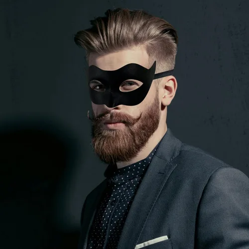 Vista 5 de Exlinonline Máscara de mascarada para hombres, máscara de Mardi Gras, para Halloween, fiesta veneciana, para hombre, diseño elegante negro