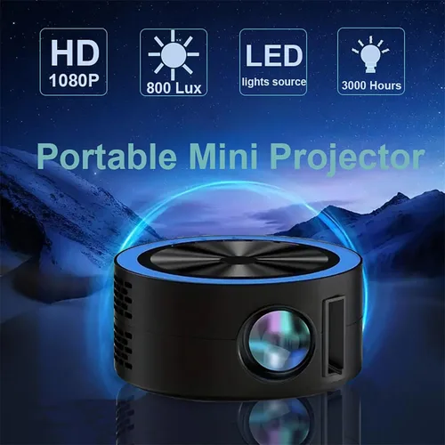 Vista 3 de Mini proyector, proyector portátil de vídeo de la película del proyector 1080P HD