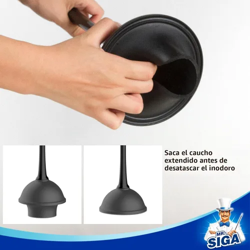 Vista 5 de MR.SIGA Combo de émbolo de inodoro y cepillo para limpieza de baño, negro, 2