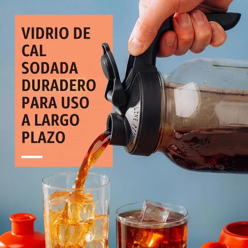 Vista 6 de County Line Kitchen - Cafetera de café frío de 64 onzas con tapa a prueba de fugas, color negro