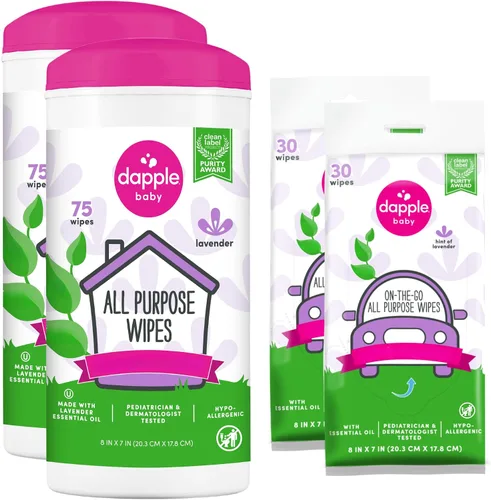 Vista 11 de Dapple Spray de limpieza multiusos para bebés y toallitas multiusos (paquete de 2) botella de 16.9 onzas líquidas, 30 toallitas de limpieza