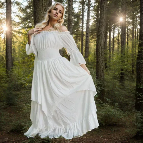 Vista 4 de Abaowedding Vestido de bruja gótica medieval renacentista para mujer, vestido victoriano