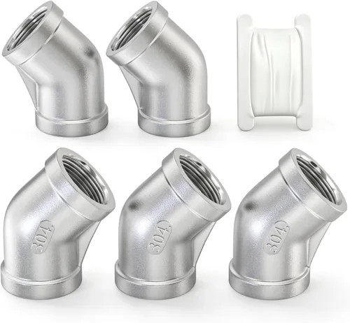 Vista 30 de TAISHER 2 piezas de acero inoxidable 304 accesorios de codo de 90 grados, tubo hembra NPT de 1 pulgada a 1 pulgada NPT hembra 304 accesorio