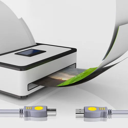 Vista 5 de Qjin Cable de impresora USB 2.0 para HP DeskJet 2755e, 2855e, 4155e, 4255e, 3755, 3772, 2755, 2752, 10 pies