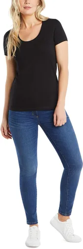 Vista 2 de Nautica Camiseta Easy Comfort para mujer, cuello redondo, súper suave, 100% algodón, color liso