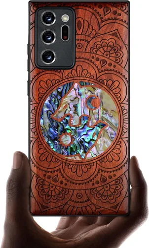 Vista 10 de Carveit Funda de madera de diseñador para Samsung Galaxy Note20 Ultra (grabado de madera e incrustaciones de carcasa) compatible con cargadores