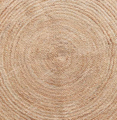 Vista 8 de Alfombra redonda de yute natural de 4 x 4, 5 x 5, 6 x 6 pies, alfombra redonda de yute festoneado, alfombra trenzada bohemia y ecológica, circular