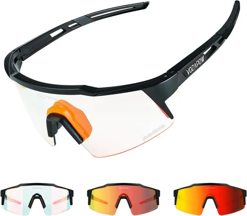 Vista 10 de Photochromic Sports Sunglasses XL for Men Women, TR90 Frame Cycling Glasses for Baseball, Running, Hiking