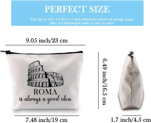 Vista 3 de GJTIM Regalo de viaje Roma, regalo de Roma, regalo sorpresa de viaje de Roma, regalo del Coliseo romano, regalo de recuerdo de Italia, bolsa