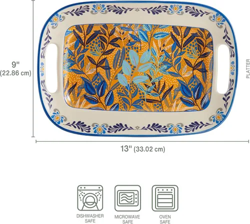 Vista 3 de Fitz & Floyd Fitz and Floyd Madeline - Plato para servir, 13 pulgadas, multicolor