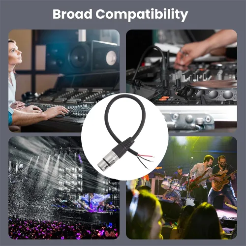 Vista 7 de Cable de coleta XLR de 3 pines M/F a 3 alambres con tubos termorretráctiles, 2 piezas 1 kit macho más 1 hembra, perfecto para reemplazo